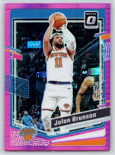 2023-24 Panini Donruss Optic Jalen Brunson Hyper Pink Prizm Knicks #158