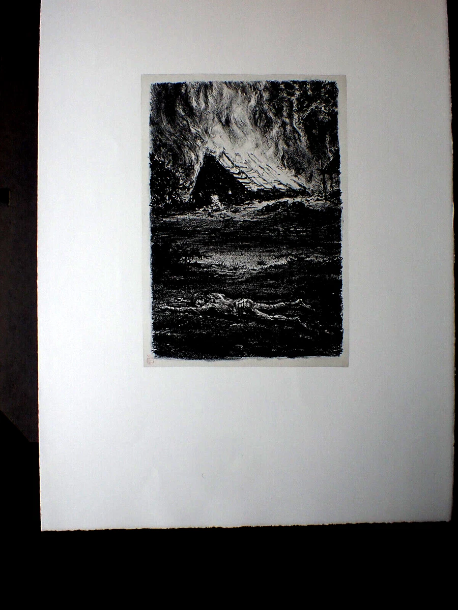 LLL! A. Paul Weber "Brennender Hof" 30jähriger Welt Religions Krieg HeiligeRRDN
