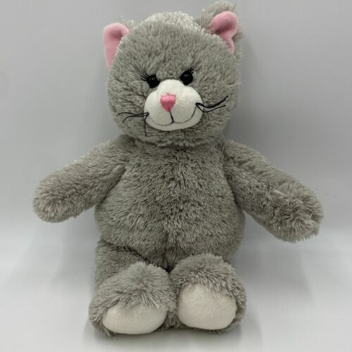 Build A Bear Soft Gray Cat Plush Stuffed Animal Toy Polyester, Made in China 17" - Picture 1 of 7
