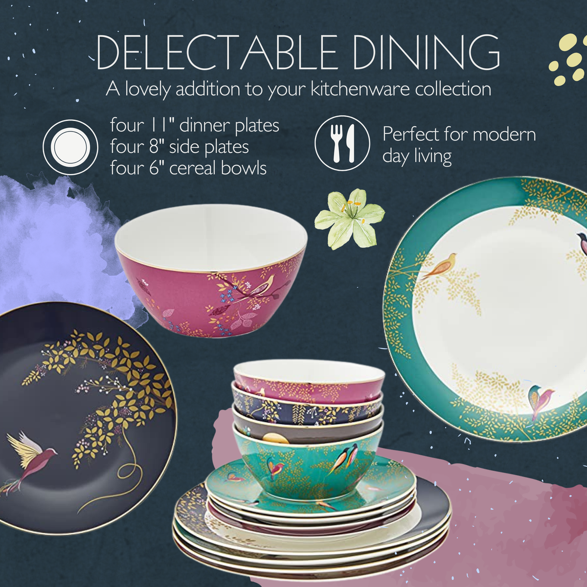 Sara Miller London Chelsea 12 Piece Tableware Set