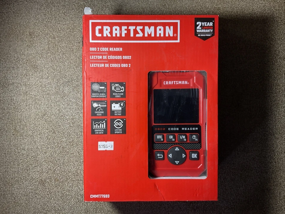 Craftsman CMMT77693 OBD 2 Lector de Código Mecánico Automotriz Computadora Diagnóstico OB Foto 2 de 4