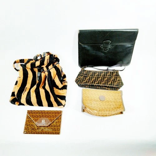 Fendi Clutch Back Pack 5 set Brown PVC 5601641