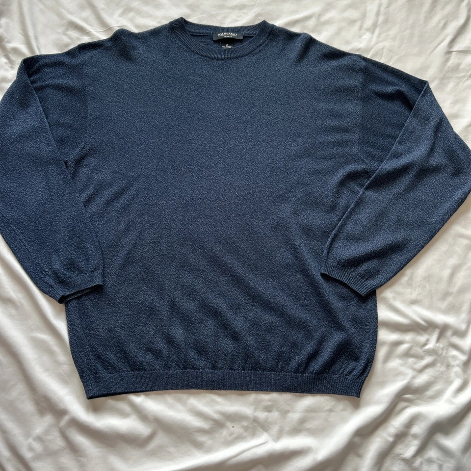 Suéter Acrílico Para Hombre Murano Italia Ligero Cuello Redondo Azul, M Preppy Clásico Foto 4 de 4