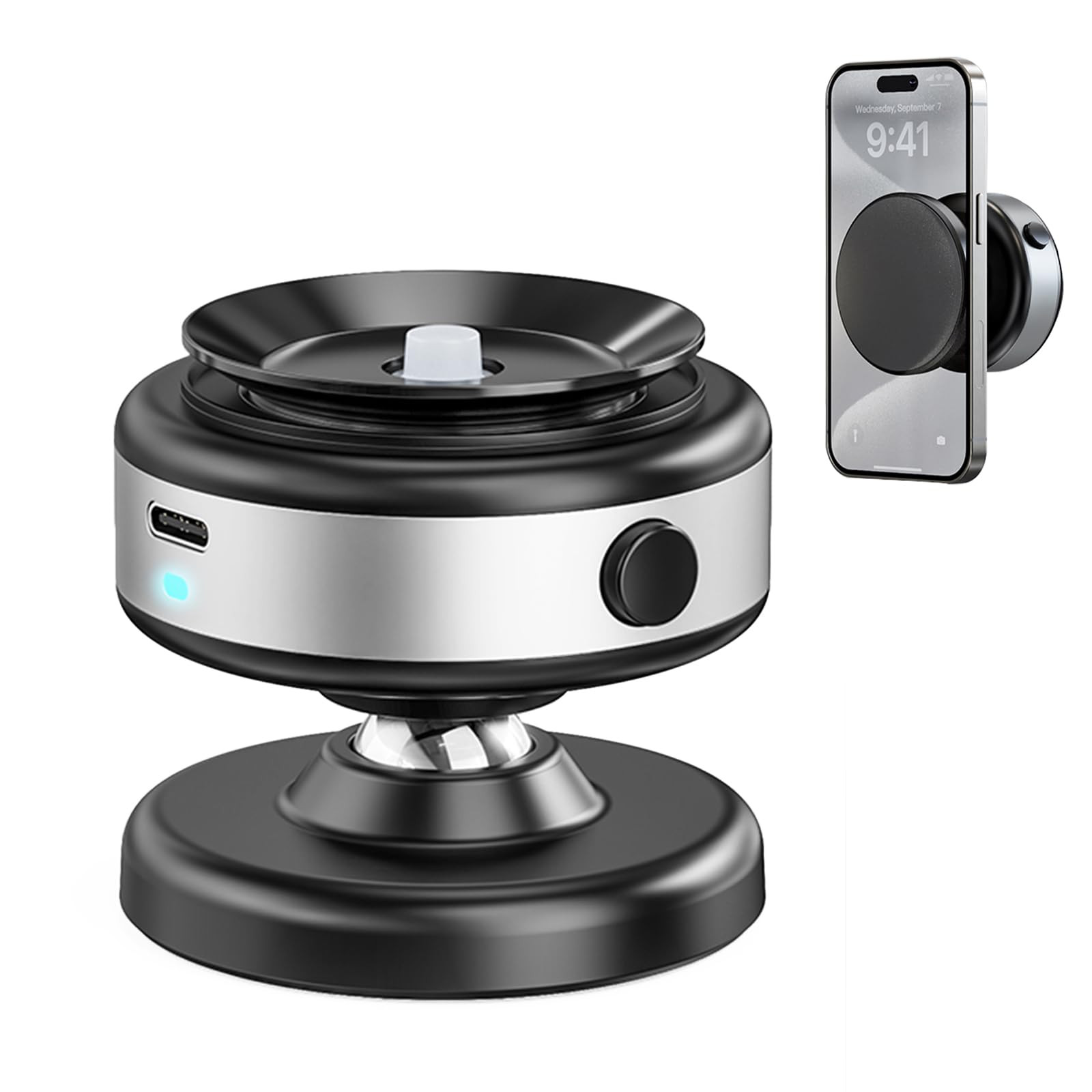 Upgraded 360° Adjustable Magnetic Phone Mount for Car with Electric Vacuum Suction