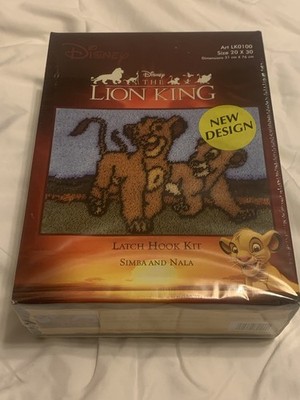 The Lion King Disney  Simba and Nala Latch Hook Kit Art  20x30 NEW  Sealed