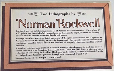 Lithograph. Norman Rockwell. NOS. Golden Days. Knuckles Down. Set of Two. 5x7in 