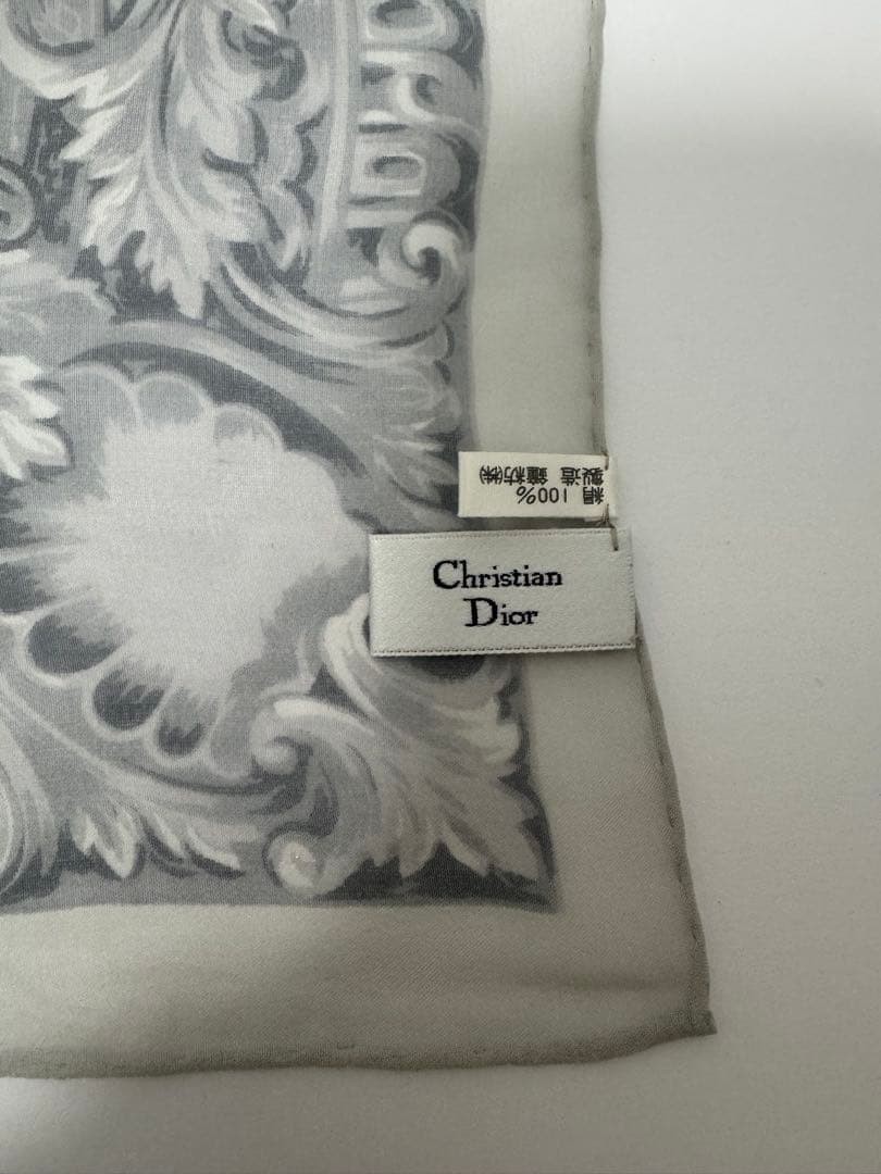 Christian Dior Square Scarf Cloud Pattern Silk Bl… - image 2