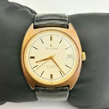 Bulova GP Case Silver Dial 23 Jewels Automatic Watch Mens wrist 18cm