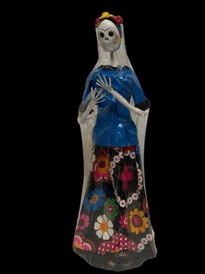 Artisan Made Vibrant Color Catrina 14.5'' Folk Art Día De Los Muertos