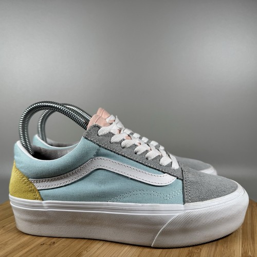 Vans Old School Blau Wildleder Damen 6,5 Plateau Sneaker Schuhe