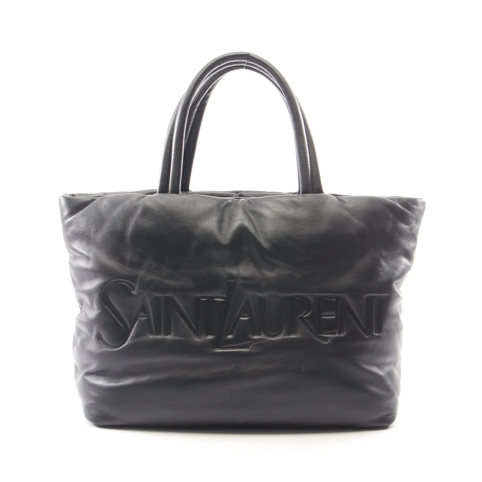 SAINT LAURENT PARIS Tote Bag Black Leather #RCB8789