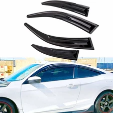 For 16-20 Honda Civic 2-Door Coupe Mugen Style Window Visors Rain Sun Guard 4PCS