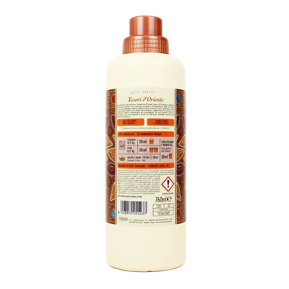 5pz TESORI D'ORIENTE AMMORBIDENTE LAVATRICE BYZANTIUM 750 ML ROSA NERA E LABDANO - Immagine 3 di 3