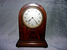 An Edwardian French Made Mantle Clock with marquetry inlay fully working C  1910