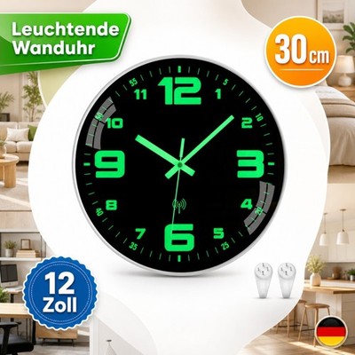 Leuchtende Wanduhr Ohne Ticken 30cm Modern Minimalistisches Design Schlafzimmer
