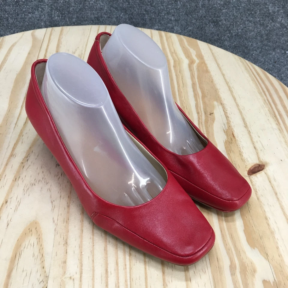 Aerosoles Shoes Womens 6 M Bare Foot Wedge Pumps Red Leather Casual Slip On - Image 3 of 4