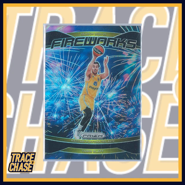 2024-25 Panini Prizm Euroleague Basketball Tamir Blatt Fireworks Black 1/1 #11