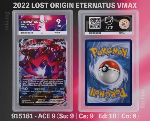 Pokémon Eternatus VMAX Lost Origin ACE 9 Graded Card