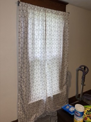 White/black Geometric Curtain Panels 28 x83 