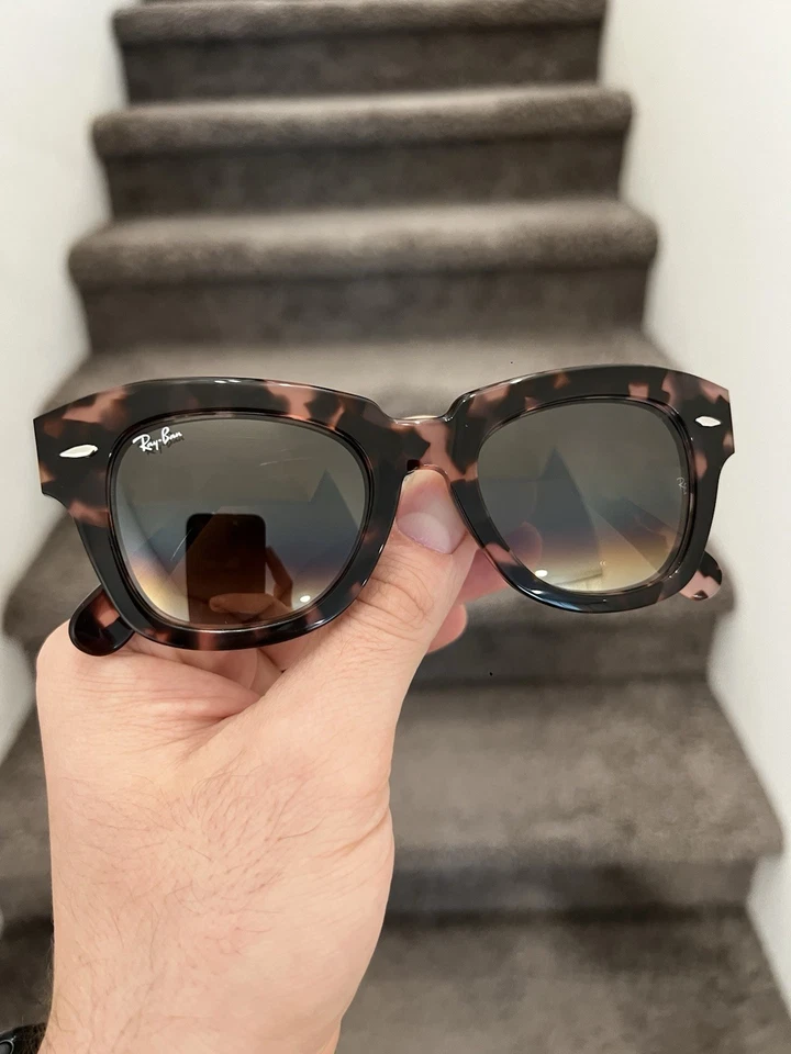 NUEVO Gafas de sol Ray-Ban RB2186 STATE STREET degradadas marrón/rosa 49-20 Foto 2 de 4