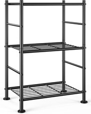 Storage Shelves - 3 Tier Shelf Organizer, Sturdy Metal Garage Shelving with Adju