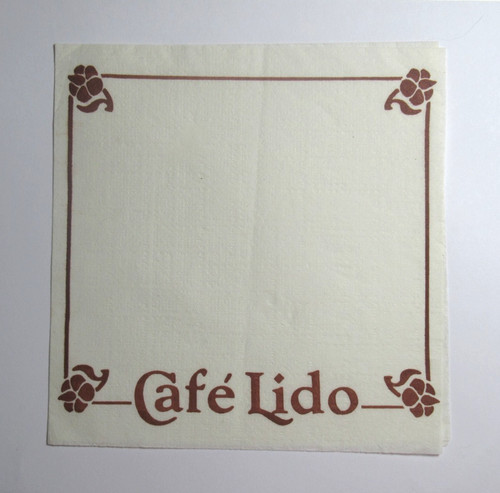 Vintage Cafe Lido Paper Cocktail Napkin Restaurant Memorabilia Ephemera Retro