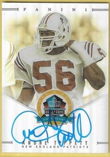 2013 Panini HOF 50th Anniversary Andre Tippett Patriots On Card HOF Auto 25/50