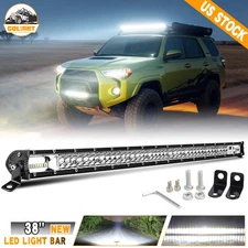 Dual Row 38inch LED Light Bar Ultra Slim Spot Flood Offroad 4WD UTV UTE 37" 36"