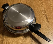 Lifetime Skillet 11"  T-304cc Stainless Fry Pan Dome & Reg Lid USA