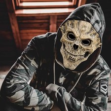 Skull Skeleton Mask Scary Demon Full Head Helmet Halloween Costume Prop Ad