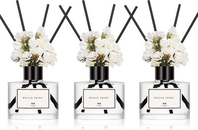 Real Flower Reed Diffuser for Bathroom Air Fresheners, Oil