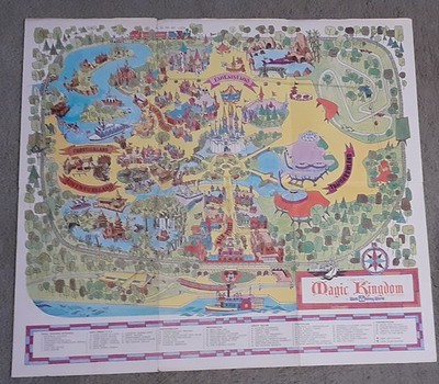 Original 1971 Walt Disney Magic Kingdom Map ..used