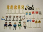 Vtg Playmobil 3489 Traffic Street Signs & Figures