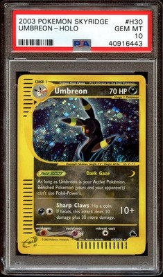 PSA 10 GEM MINT Umbreon H30/H32 SWIRL HOLO RARE Skyridge Pokemon
