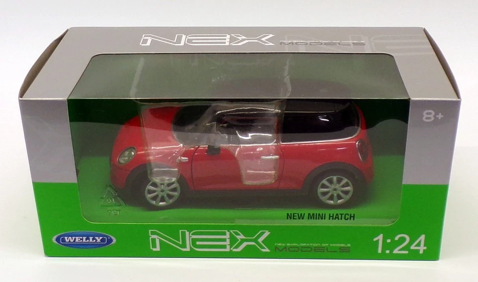 Welly 1/24 Scale Model Car 24058W - New Mini Hatch - Red - Image 4 of 4