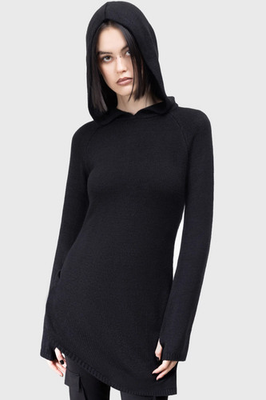 #ad #ad Kihilist Enigmatra Long Sleeve Top Shirt Womens Black Hooded Neck Long Sleeve GBP 21.00