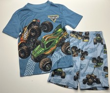 Monster Jam Toddler 2pc Boys Pajama Shirt Shorts Set Size 4/5 Monster Trucks