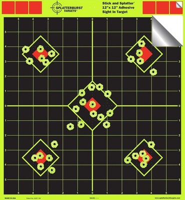 Splatterburst Targets - 12 x 12 inch Sight in Stick & Splatter Self Adhesive ...