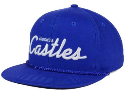 Crooks & Castles Blue Team Castles 6 Panel Adjustable Snapback Cap Hat 