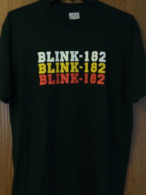 Blink 182 - Green Shirt - Cotton Blend - XL - Small Spot On Rear Right Shoulder