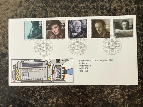 United Kingdom 1985 - British Films stamps FDC Edinburgh Philatelic Bureau