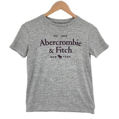 Abercrombie & Fitch T Shirt Top Womens XS Gray Knit Crew Neck Logo