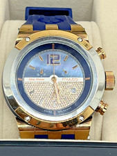 Reloj Unisex Mulco Azul Marino y Esfera Dorada Silicona Artículo No. MW5-1621-043