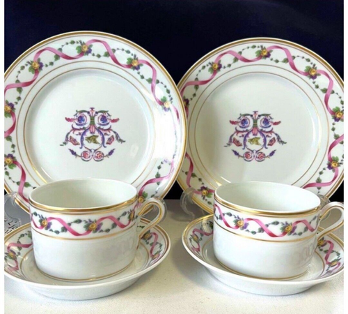 Lot De 2 Assiettes Richard Ginori Rapallo 26cm - Porcelaine Blanche Art Déco - Jamais Utilisées - Italie