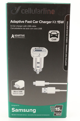 Cellularline Kfz Ladestecker Kabel Micro-USB Samsung adaptiveCharger PKW LKW 625