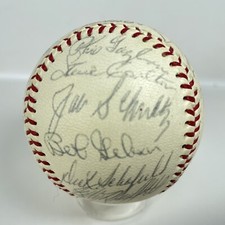 1968 Cardinals Team Signed Baseball 24 AUTO 's Roger Maris Bob Gibson Flood COA