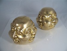 MESSING FIGUR BUDDHA KOPF 4 GESICHTER Ø ca. 10 cm neu. Buddhas, Buddha Statue