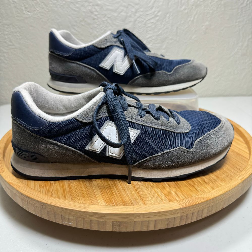 New Balance 515 Sneaker Athletic Shoe M 5.5 W 7.5 Suede Mesh Navy Gray Retro Y2K