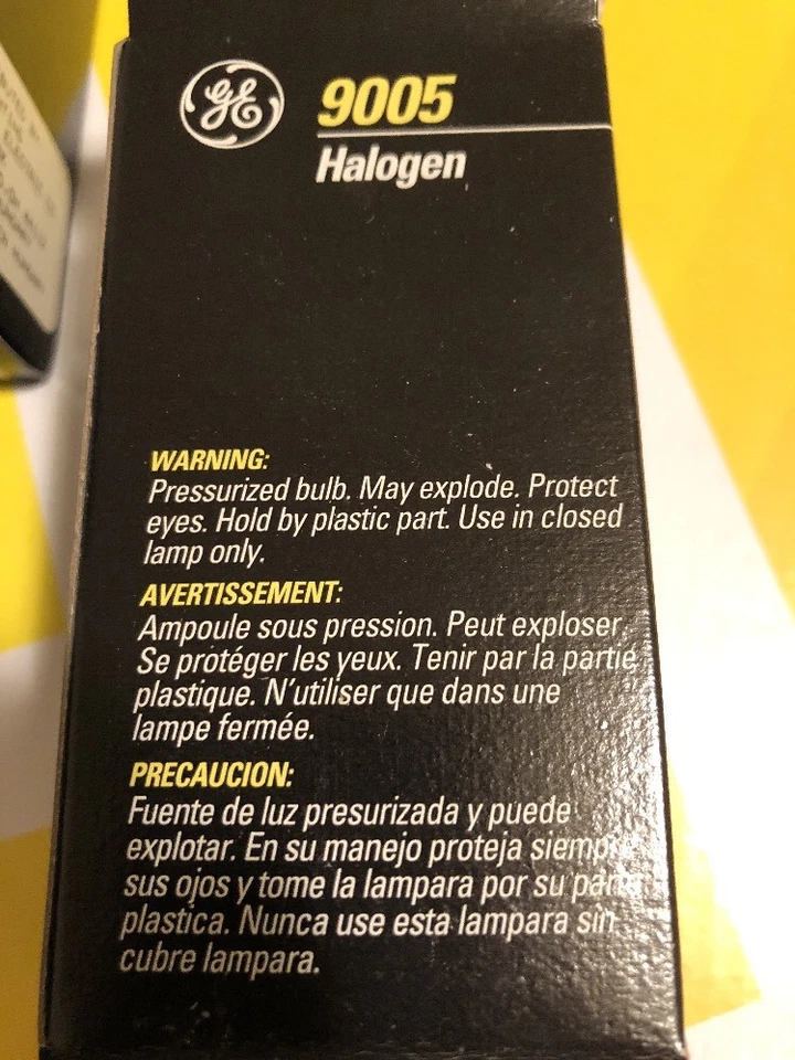 GE 9005 12v HB3 Bombilla Halógena Luz Alta Nueva En Paquete (LOTE DE 4) "CLARO" Foto 3 de 4