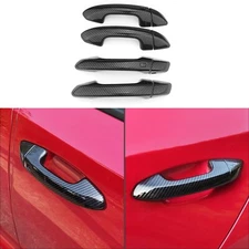 4x Carbon Fiber ABS Exterior Door Handle Cover Trims For Kia Stinger 2018-2023